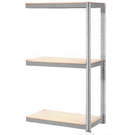Global Industrial Expandable Add-On Rack 48x24x84 3 Level Wood Deck 1500 lb. Cap Per Level GRY B2297239